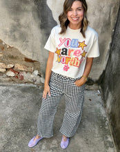 Gingham Barrel Jeans