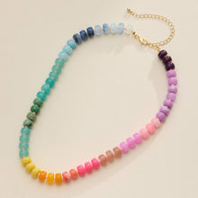 Gradient Color Round Disc Beaded | Necklace