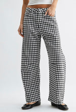 Gingham Barrel Jeans